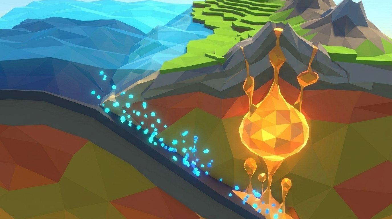 Level 05: First Magma Chamber volcano simulation